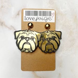 Bulldog Gold Reflection Earrings